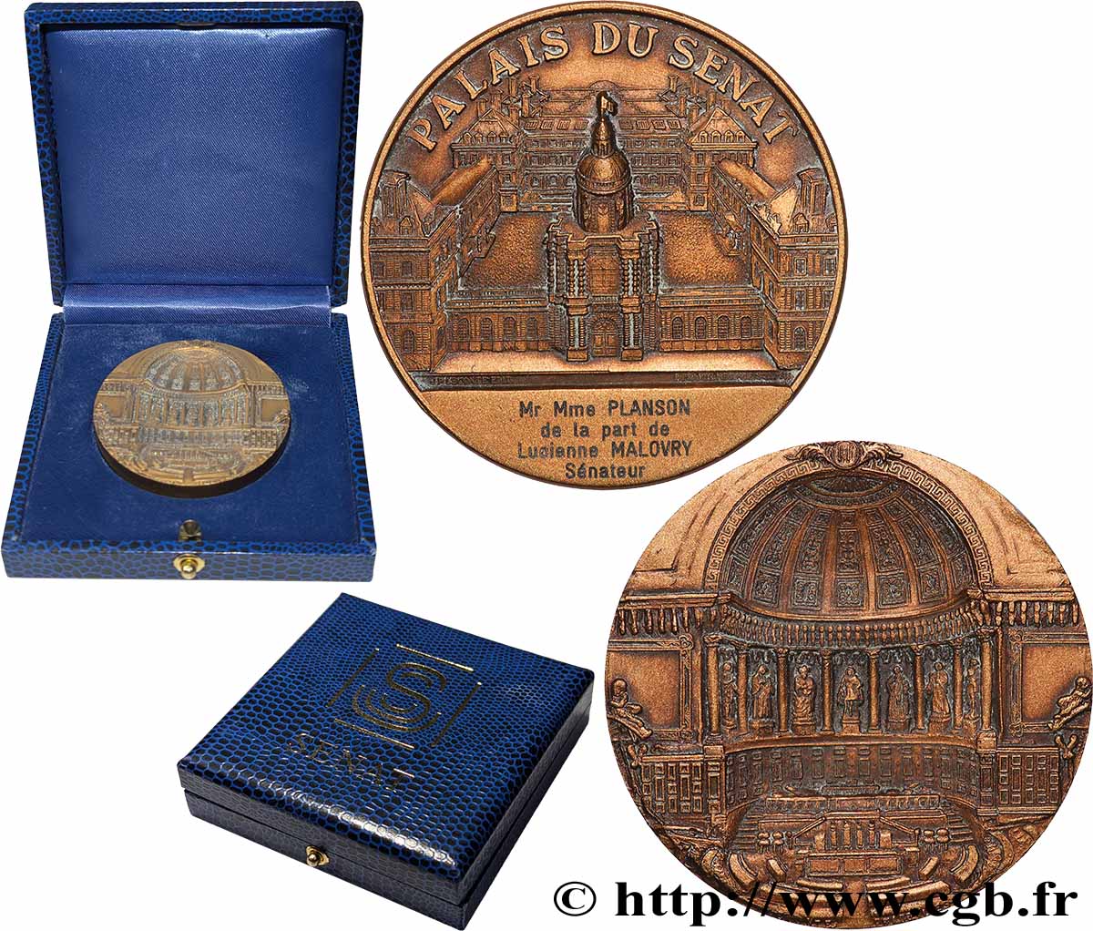 V REPUBLIC Médaille, Palais du Sénat AU