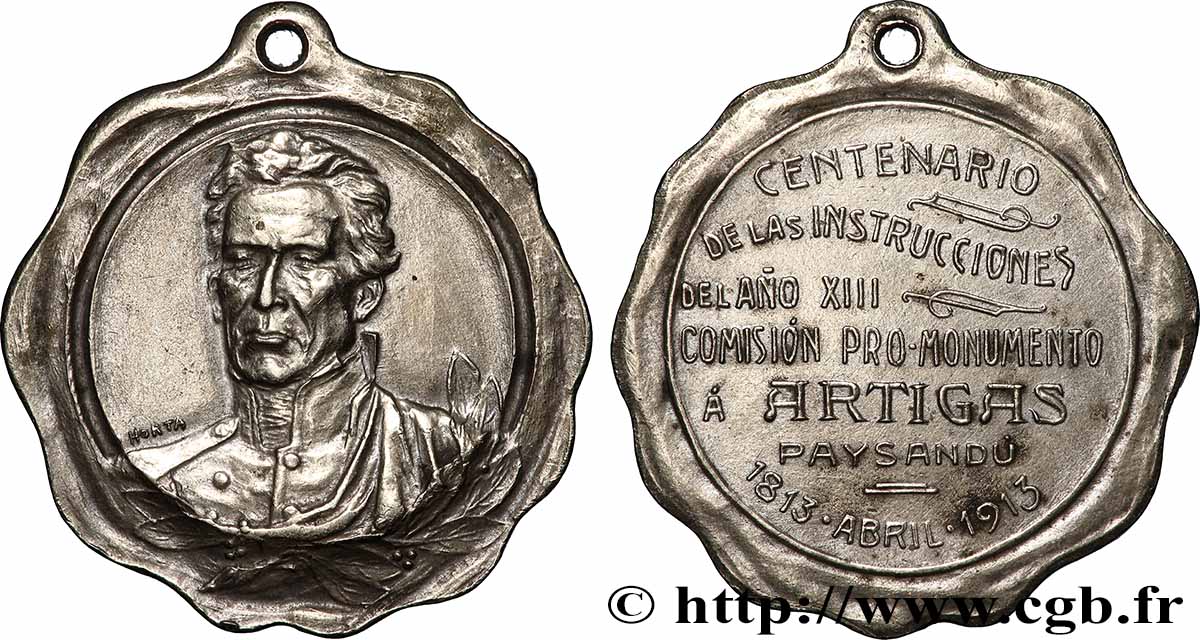 URUGUAY Médaille, Centenaire des instructions de la Commission de l an XIII AU