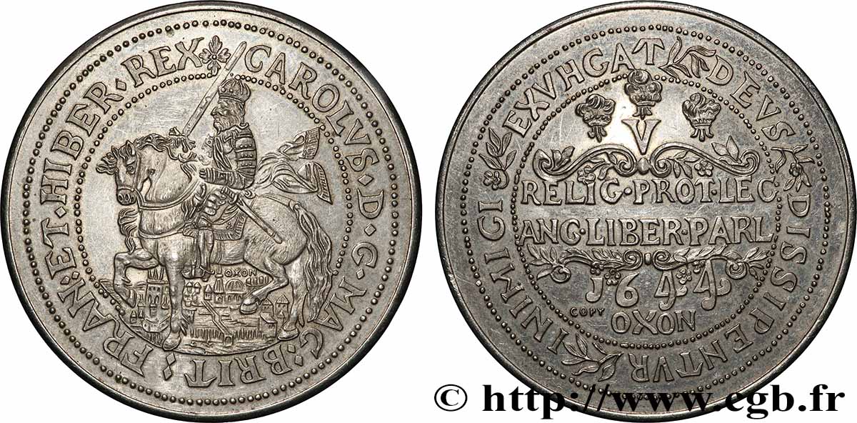 ANGLETERRE - ROYAUME D ANGLETERRE - CHARLES Ier Médaille, Copie 1 livre sterling AU