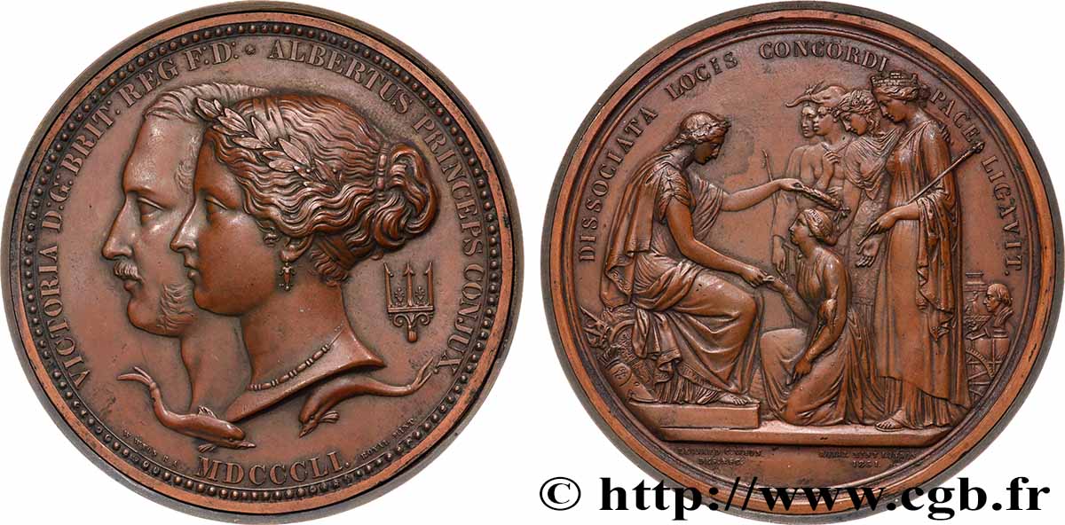 GRAN BRETAÑA - VICTORIA Médaille, Victoria et Albert, Prize Medal, Great Exhibition EBC/MBC+
