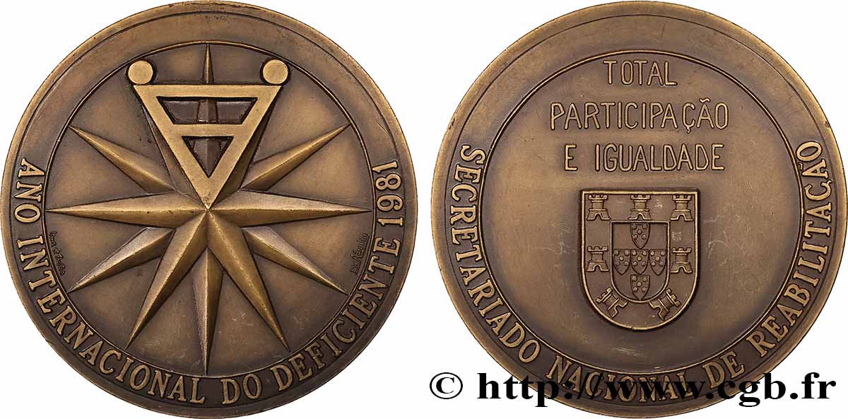 PORTOGALLO Médaille, Année internationale des personnes handicapées q.SPL