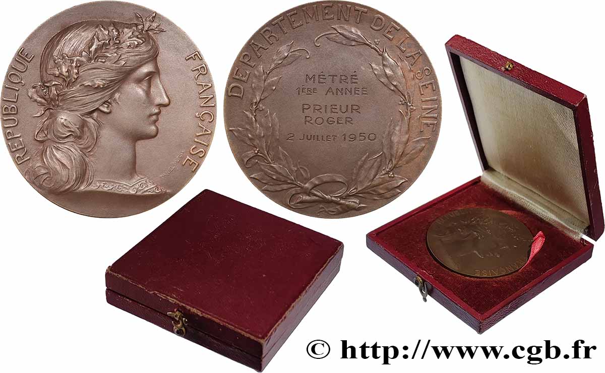 III REPUBLIC Médaille, Département de la Seine, Prix du département de la Seine AU