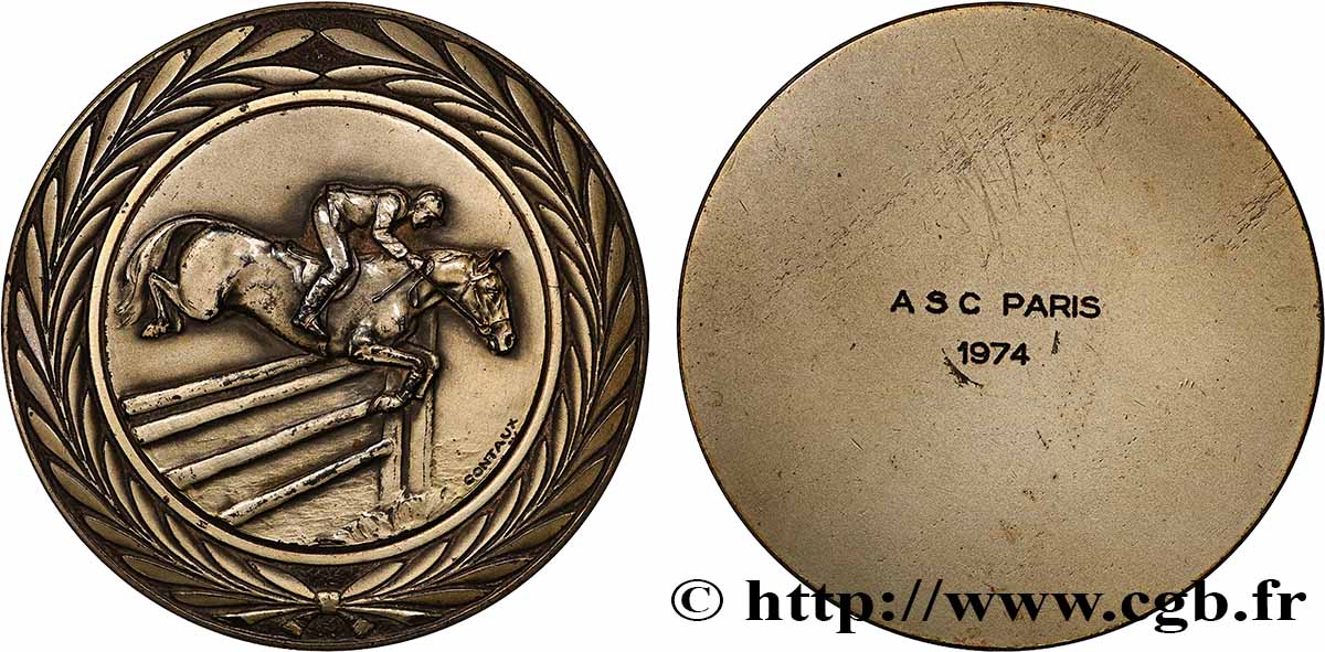 CINQUIÈME RÉPUBLIQUE Médaille, Équitation TTB+