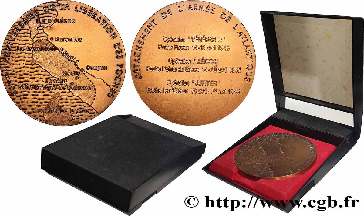 CINQUIÈME RÉPUBLIQUE Médaille, 50e anniversaire de la libération des poches SUP/TTB+
