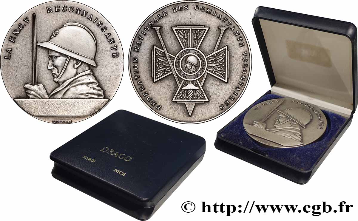 QUINTA REPUBBLICA FRANCESE Médaille, Fédération Nationale des Combattants Volontaires SPL