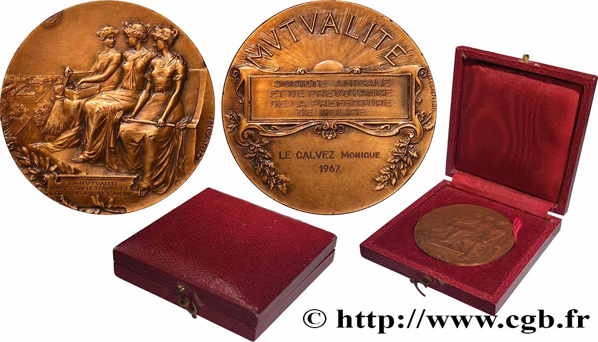 ASSURANCES Médaille, Mutualité, Société amicale et de prévoyance de la préfecture de police AU