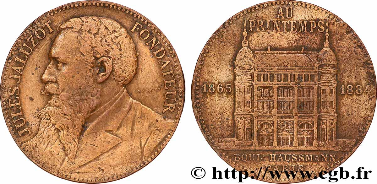 SOCIÉTÉS COMMERCIALES Médaille, Au Printemps, 20e anniversaire TB