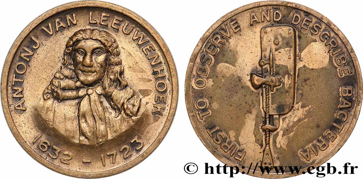 ÉTATS-UNIS D AMÉRIQUE Médaille, Antoni van Leeuwenhoek, Pionniers de la lutte contre les maladies infectieuses TTB+
