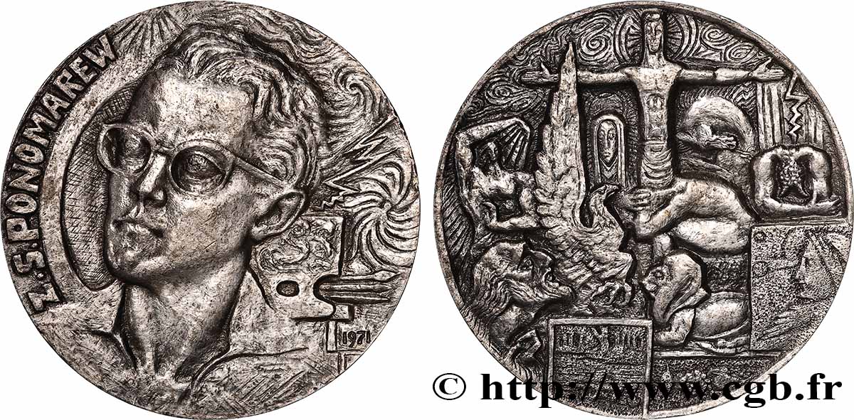 ARTISTS : ENGRAVORS, PAINTERS, SCULPTORS, DESIGNERS Médaille, Automédaille de Serge Ponomarew, n°13 AU