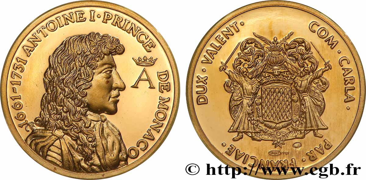 MONACO Médaille, Les Princes de Monaco, Antoine I MS