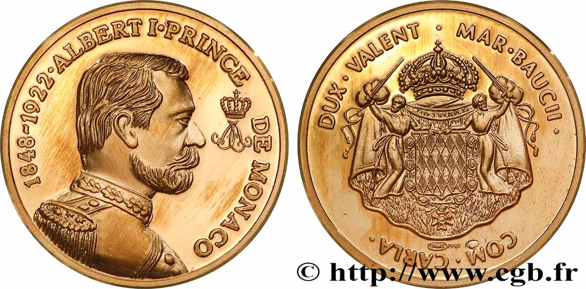 MONACO Médaille, Les Princes de Monaco, Albert I MS
