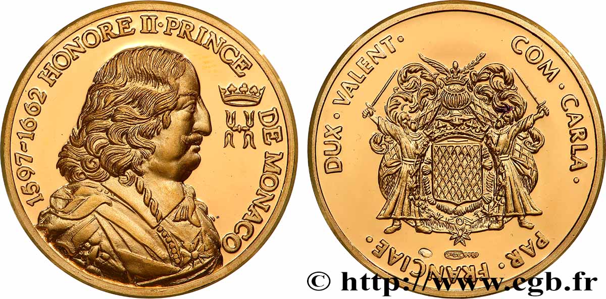 MONACO Médaille, Les Princes de Monaco, Honoré II MS