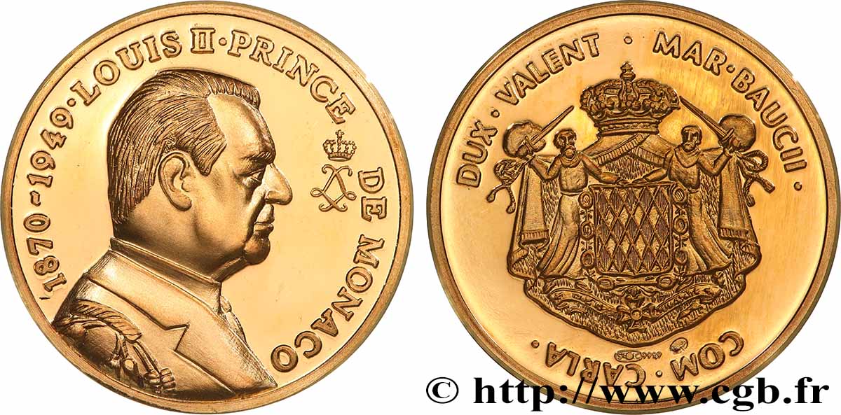 MONACO Médaille, Les Princes de Monaco, Louis II MS