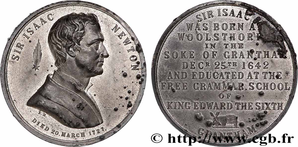 ÉTATS-UNIS D AMÉRIQUE Médaille, Isaac Newton TTB+
