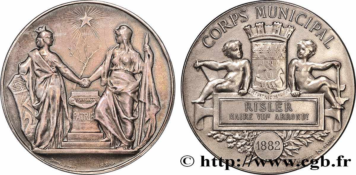 III REPUBLIC Médaille, Corps municipal AU