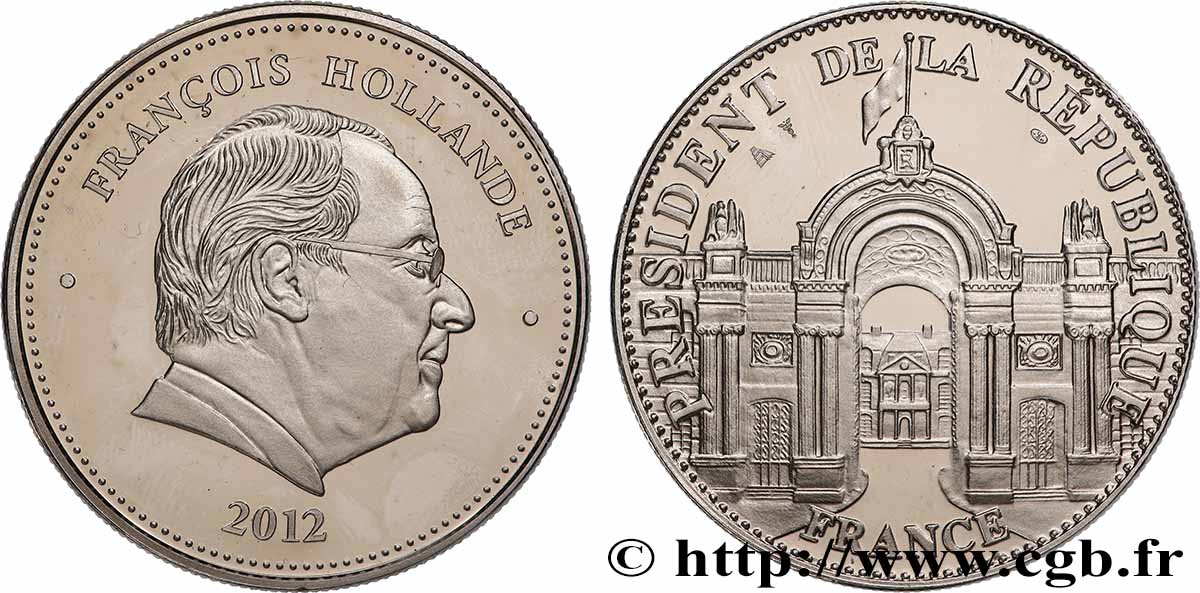 CINQUIÈME RÉPUBLIQUE Médaille, François Hollande, Président de la république SPL