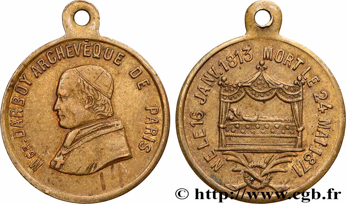 TROISIÈME RÉPUBLIQUE Médaillette, Décès de Monseigneur Darboy TTB+