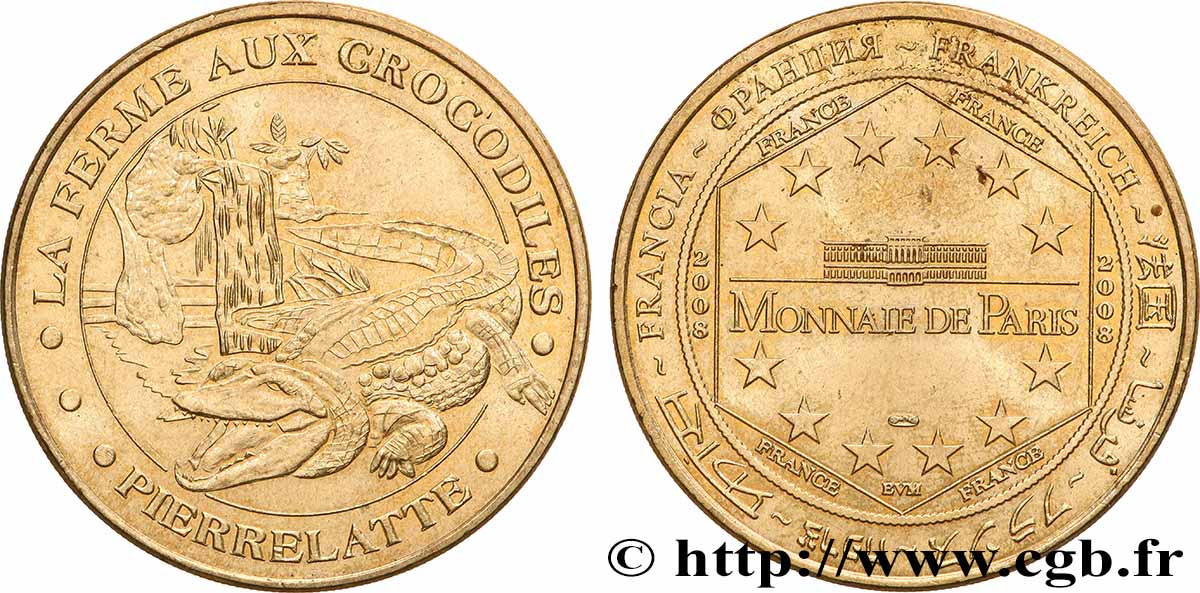 TOURISTIC MEDALS Médaille touristique, La ferme aux crocodiles q.SPL