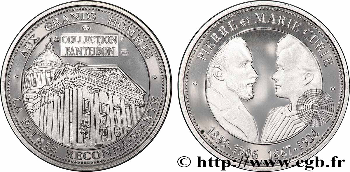 QUINTA REPUBBLICA FRANCESE Médaille, Pierre et Marie Curie MS