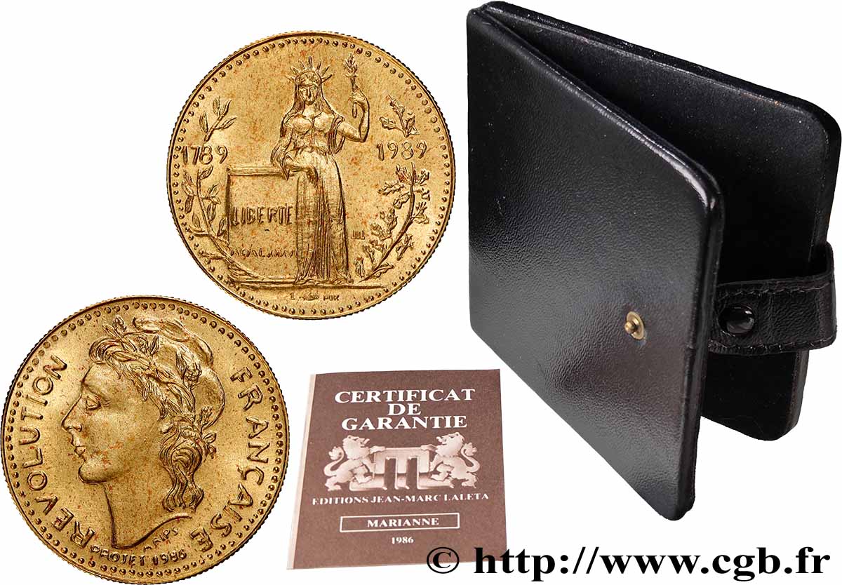 V REPUBLIC Médaille, Bicentenaire de la Révolution Française, la Liberté MS