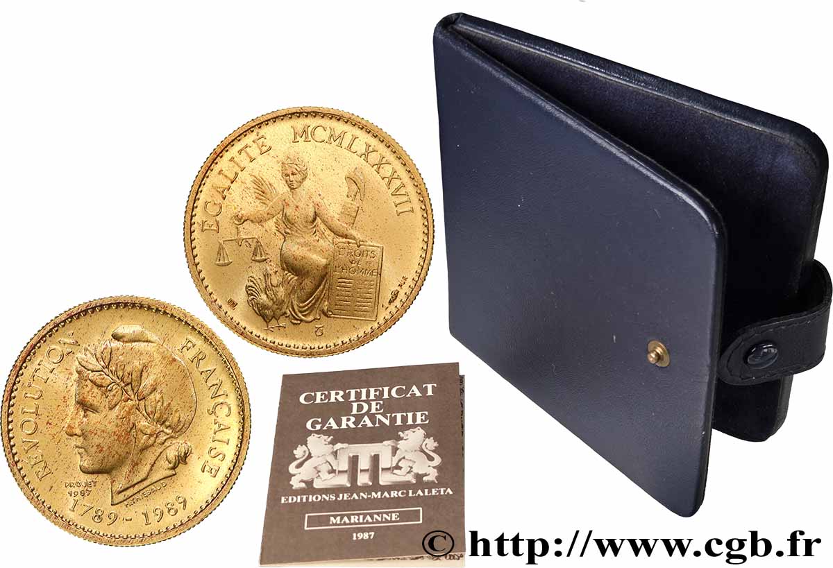 V REPUBLIC Médaille, Bicentenaire de la Révolution Française, l’Égalité MS