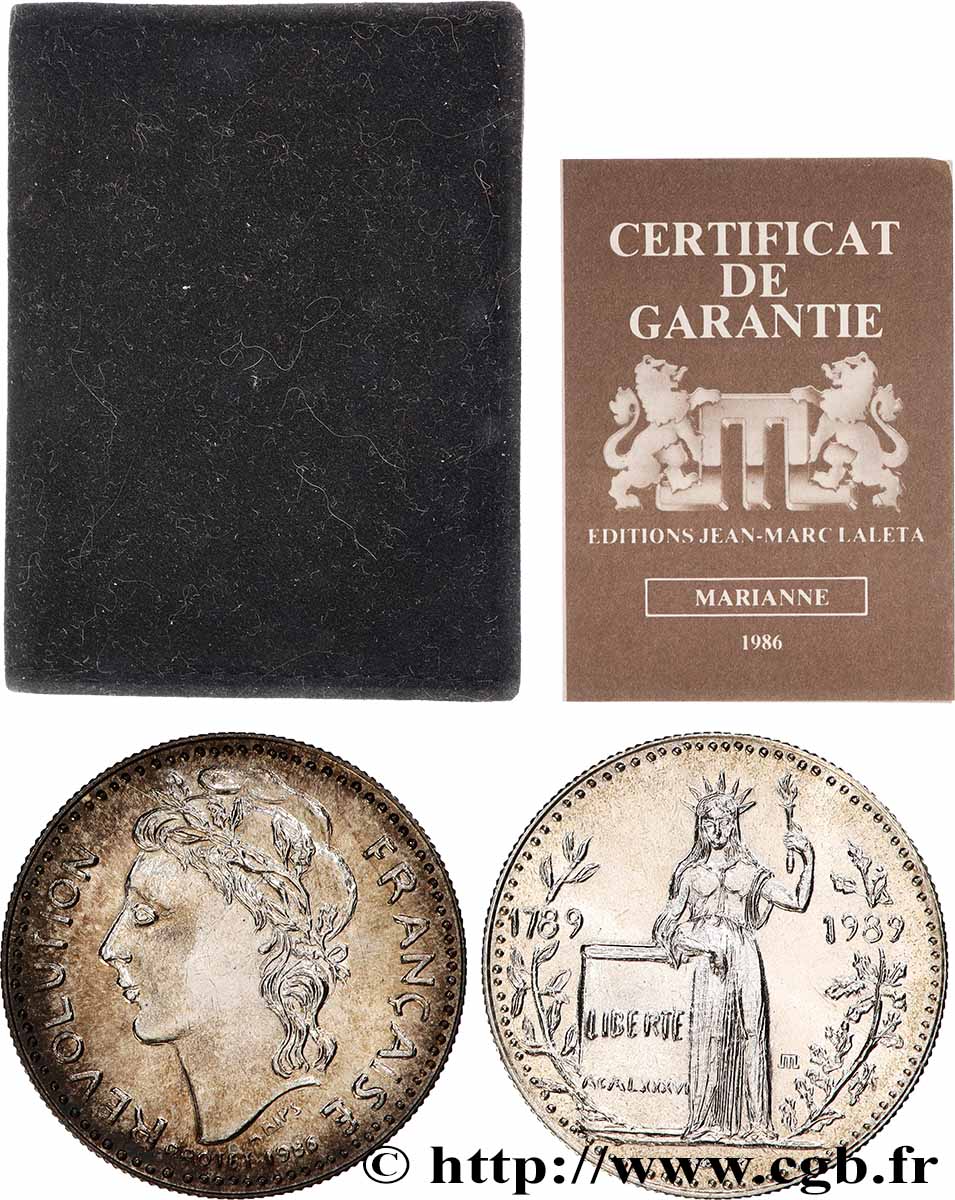 V REPUBLIC Médaille, Bicentenaire de la Révolution Française, la Liberté MS