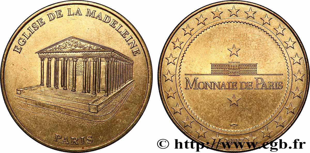 MÉDAILLES TOURISTIQUES Médaille touristique, Église de la Madeleine, Paris TTB+