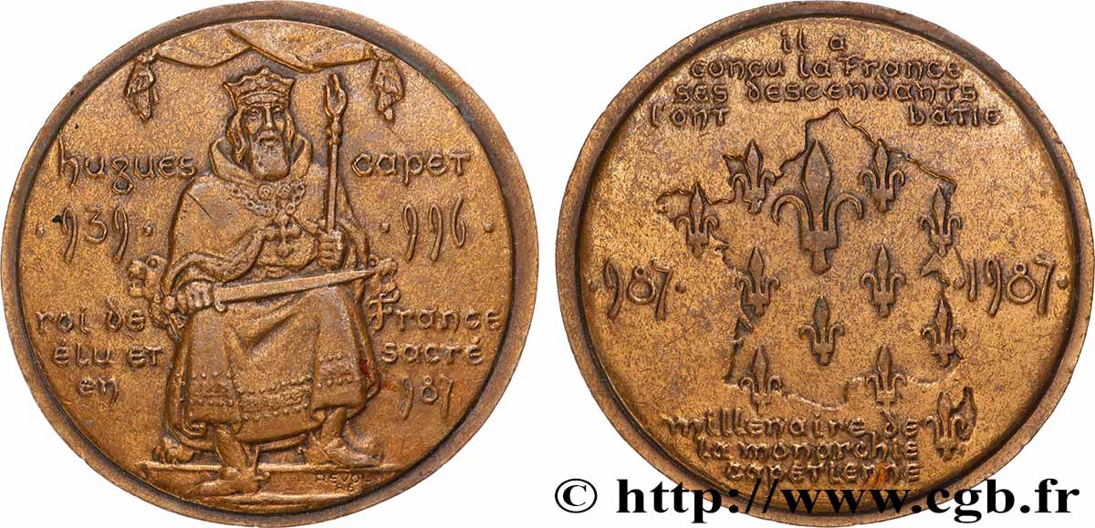 V REPUBLIC Médaille, Millénaire capétien AU