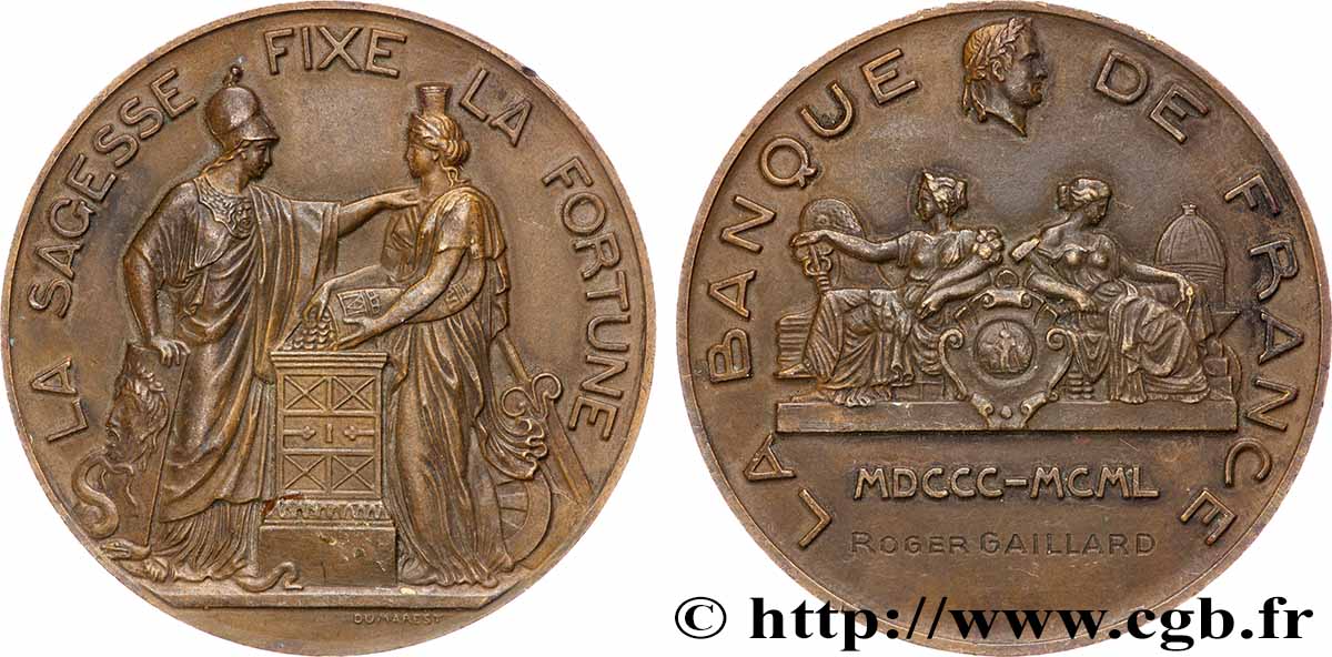 BANQUE DE FRANCE Médaille, 150e anniversaire de la Banque de France MBC
