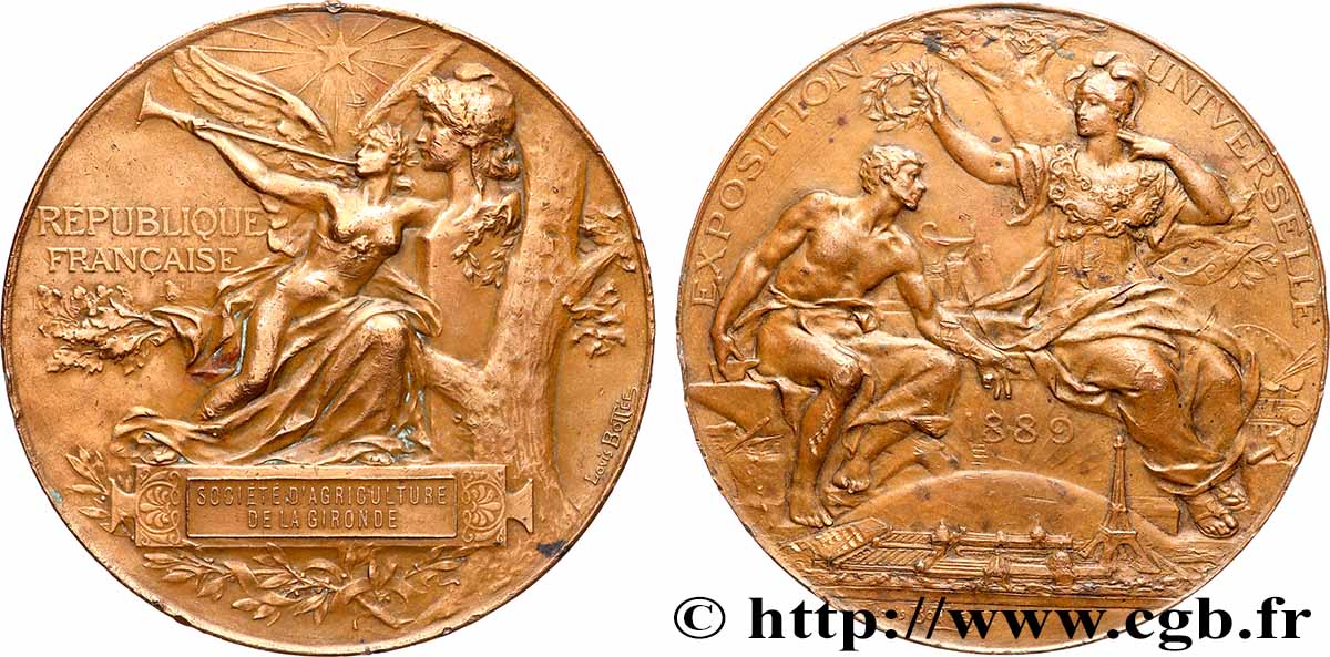 TROISIÈME RÉPUBLIQUE Médaille, Exposition Universelle TTB