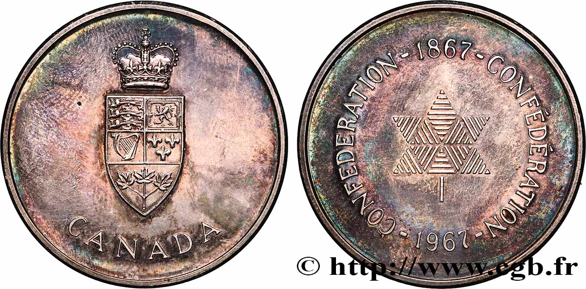 CANADA Médaille, Centenaire de la confédération AU