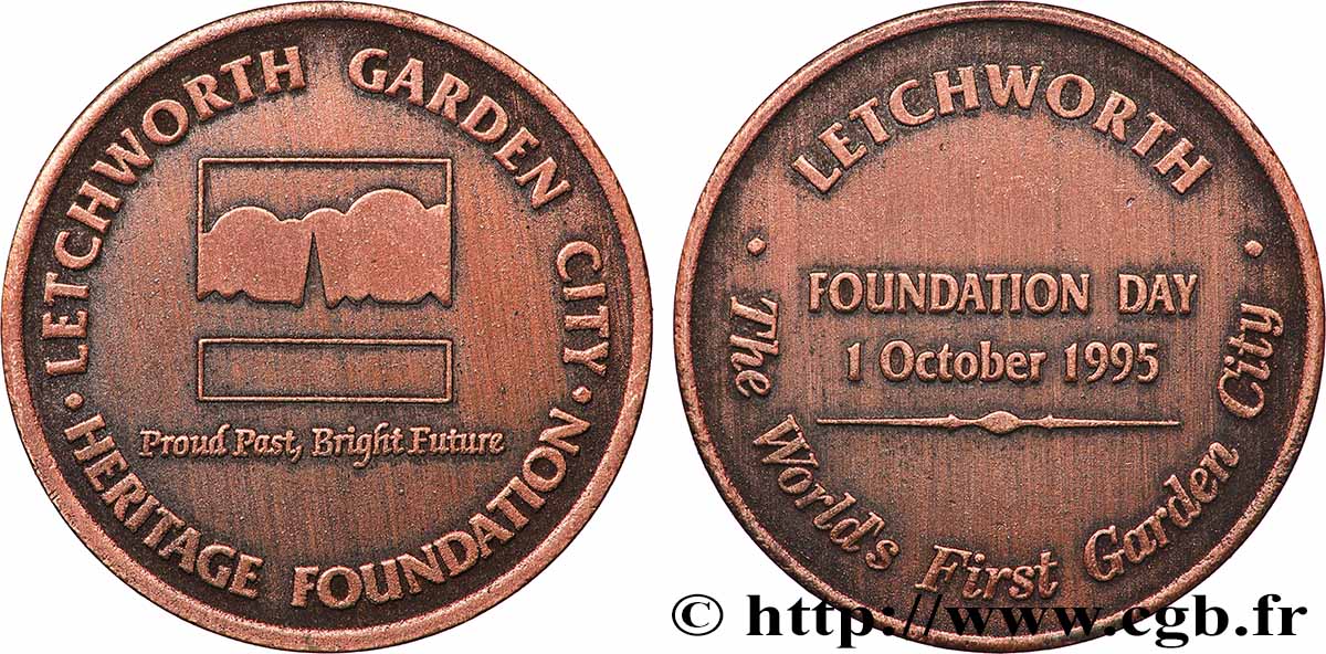 UNITED STATES OF AMERICA Médaille, Fondation du patrimoine de Letchworth Garden City AU