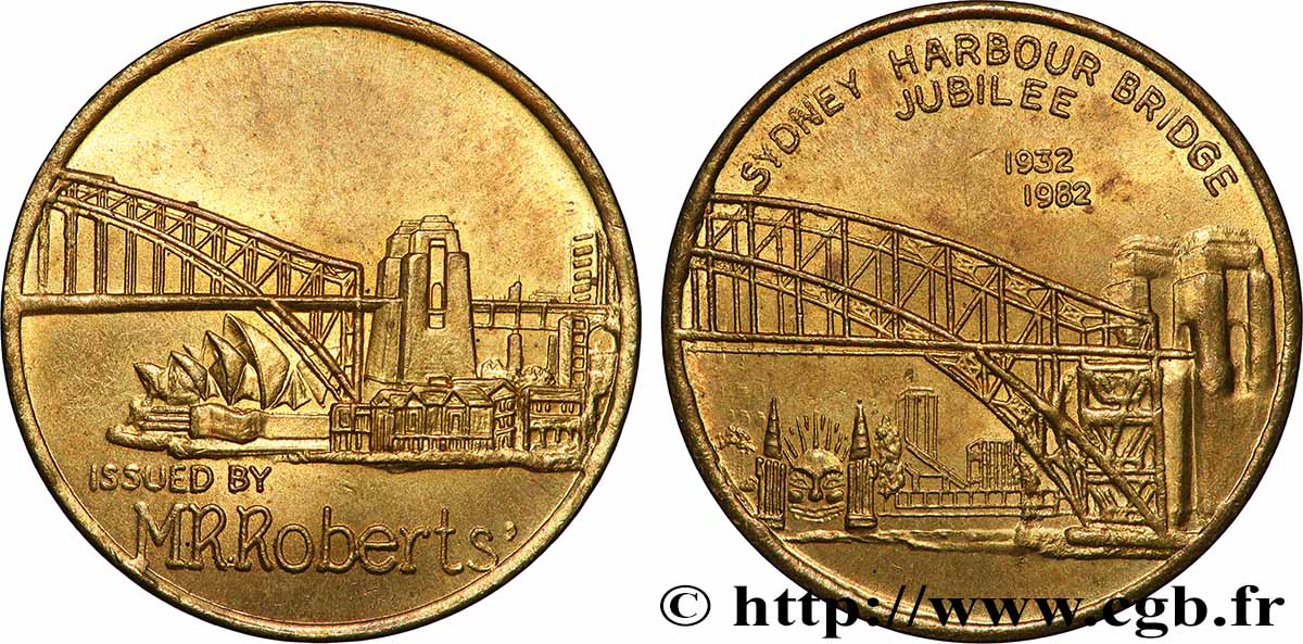 AUSTRALIA Médaille, Jubilé du 60e anniversaire du pont du port de Sydney q.SPL