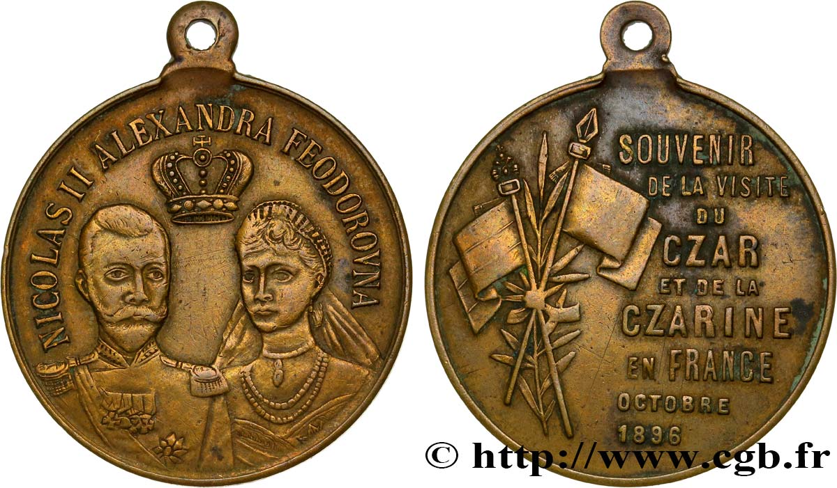 TROISIÈME RÉPUBLIQUE Médaille de la visite du Tsar en France TTB+
