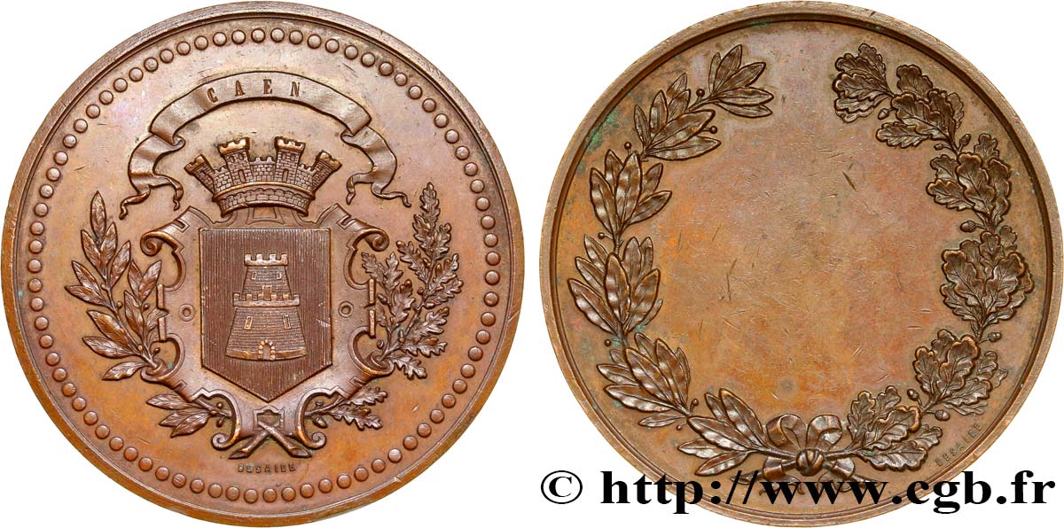 TROISIÈME RÉPUBLIQUE Médaille de la ville de Caen TTB+
