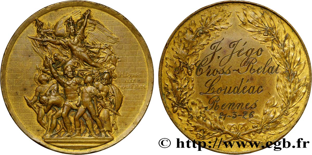 III REPUBLIC Médaille de cross relai XF