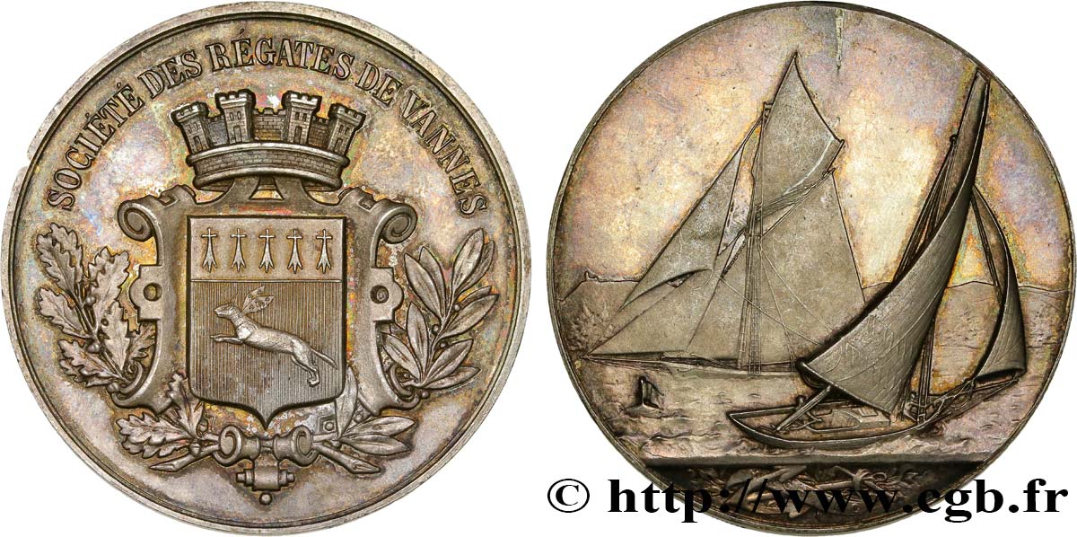 III REPUBLIC Médaille de la société des régates de Vannes AU