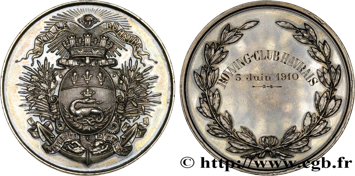 III REPUBLIC Médaille de la ville du Havre AU