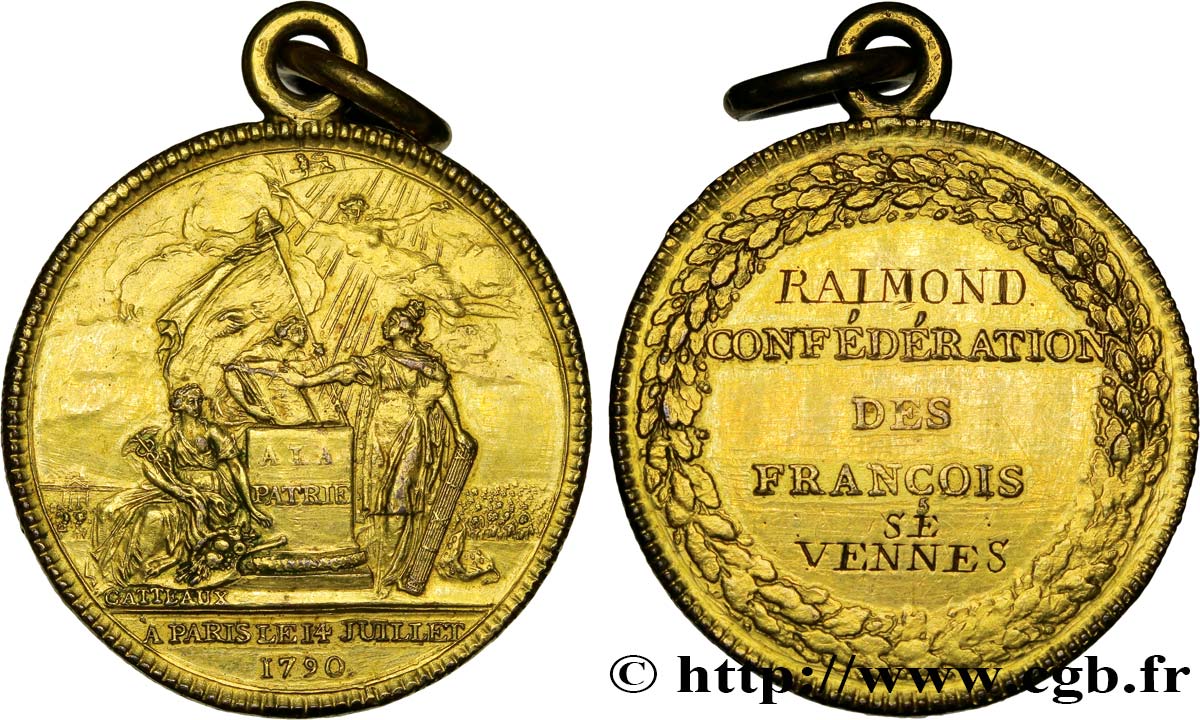 LOUIS XVI (MONARQUE CONSTITUTIONNEL)  Médaille de la Confédération des François TTB