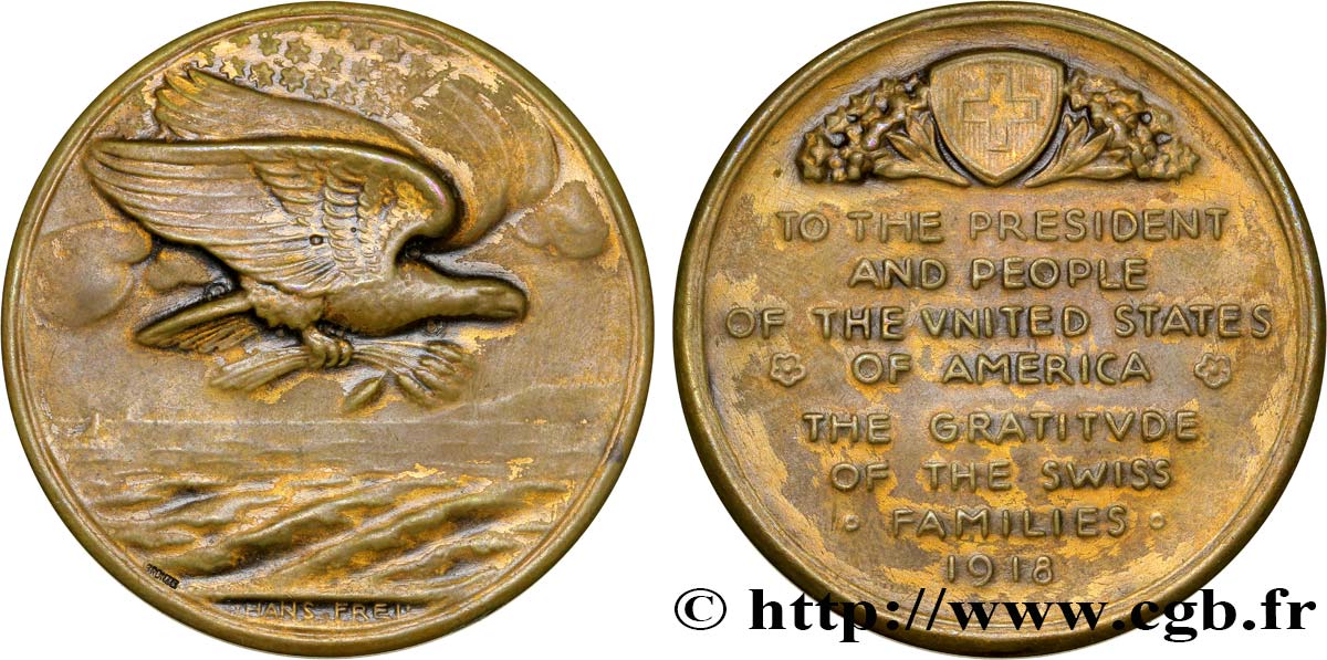 VEREINIGTE STAATEN VON AMERIKA Médaille de la gratitude Suisse aux USA fVZ