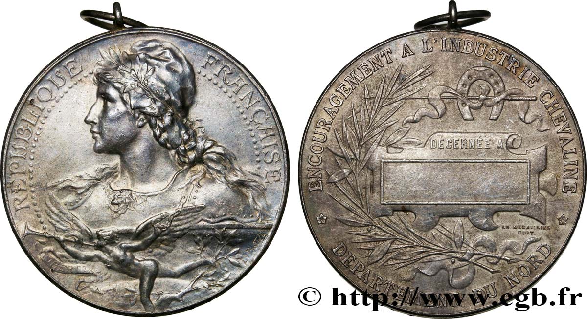 TERZA REPUBBLICA FRANCESE Médaille, Encouragement à l’industrie chevaline BB