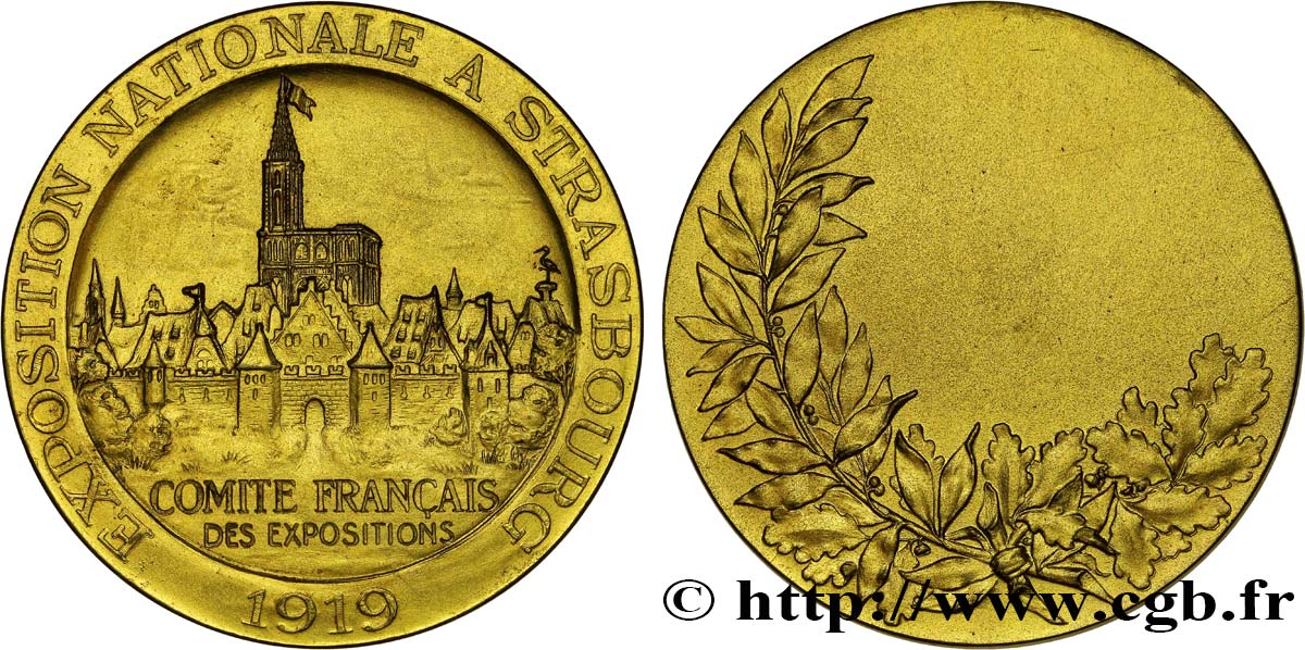 TROISIÈME RÉPUBLIQUE Médaille, Exposition Nationale de Strasbourg SUP