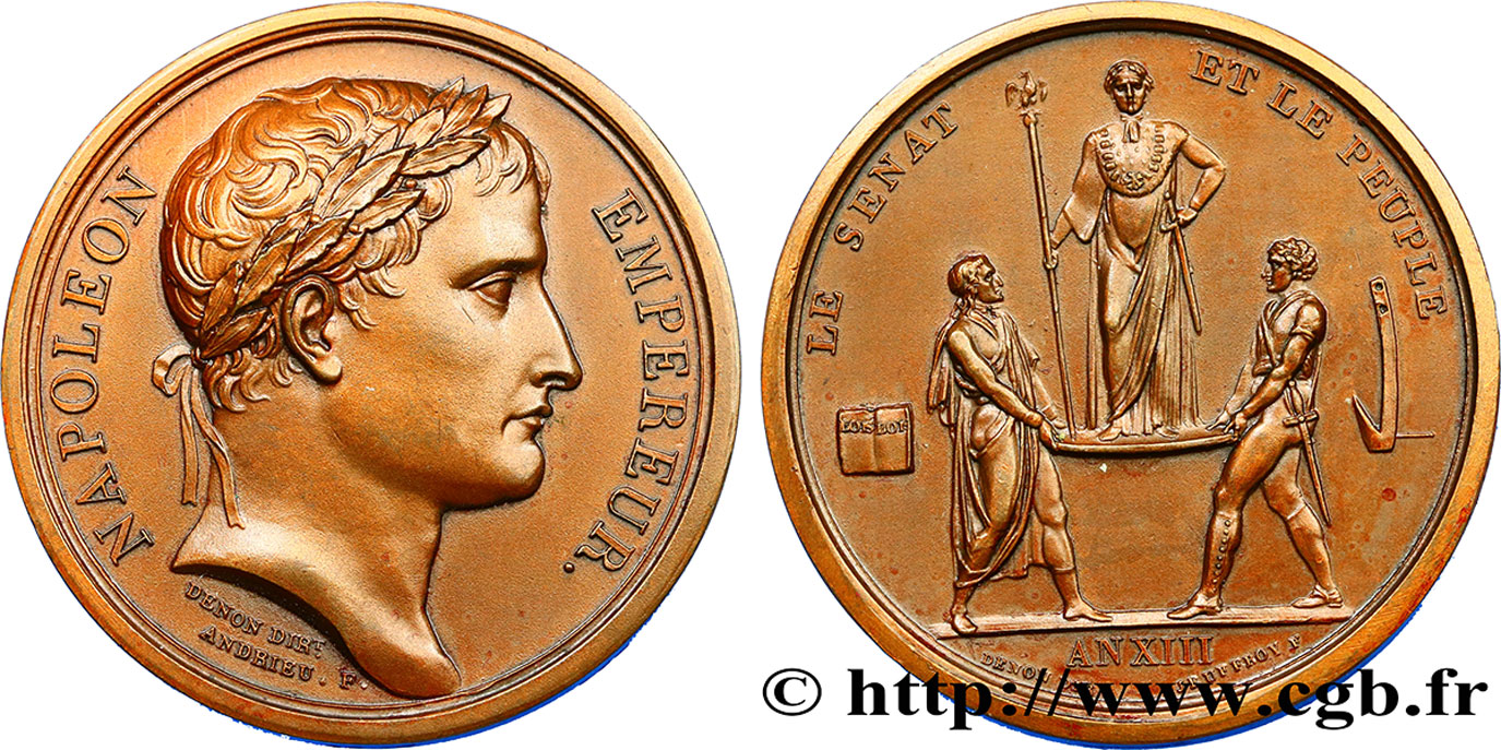 PREMIER EMPIRE Médaille du sacre de Napoléon TTB+