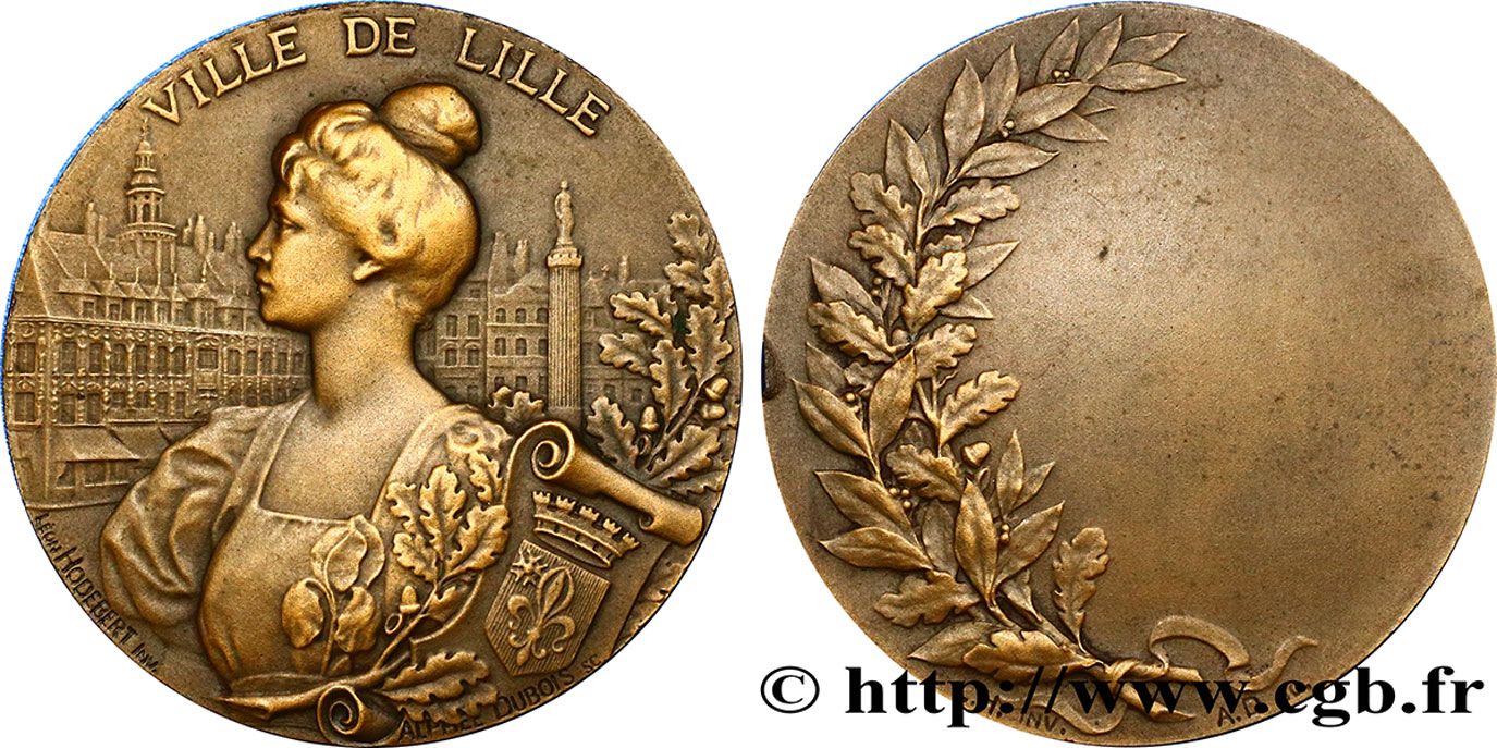 III REPUBLIC Médaille de la ville de Lille AU