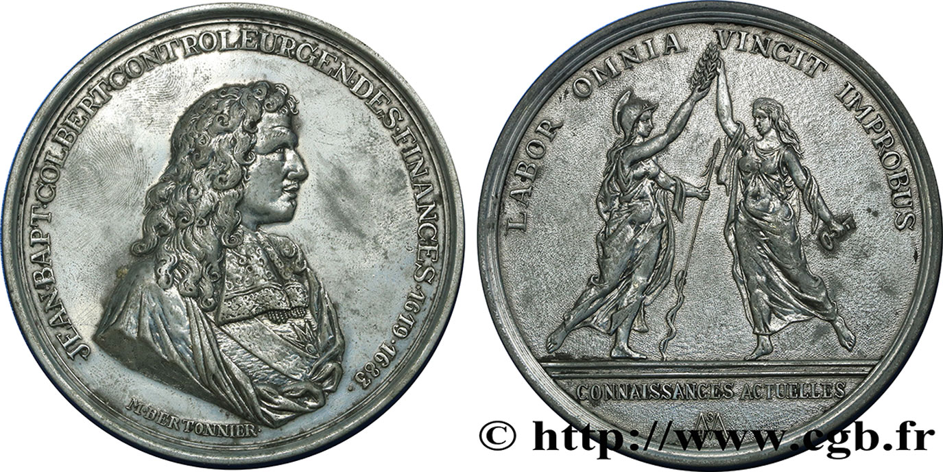 LOUIS XIV LE GRAND OU LE ROI SOLEIL Médaille de Jean-Baptiste Colbert TTB