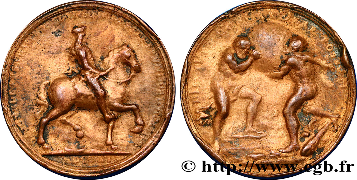 LOUIS XIV LE GRAND OU LE ROI SOLEIL Médaille surmoulée en bronze TB+