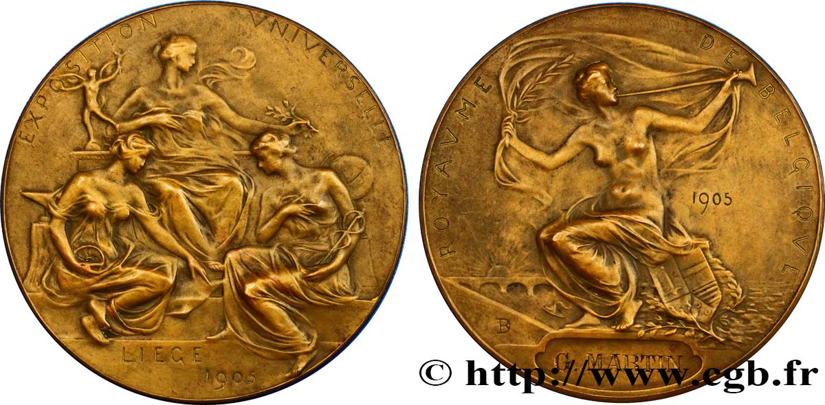 BELGIQUE - ROYAUME DE BELGIQUE - LÉOPOLD II Médaille de l’exposition universelle de Liège TTB+