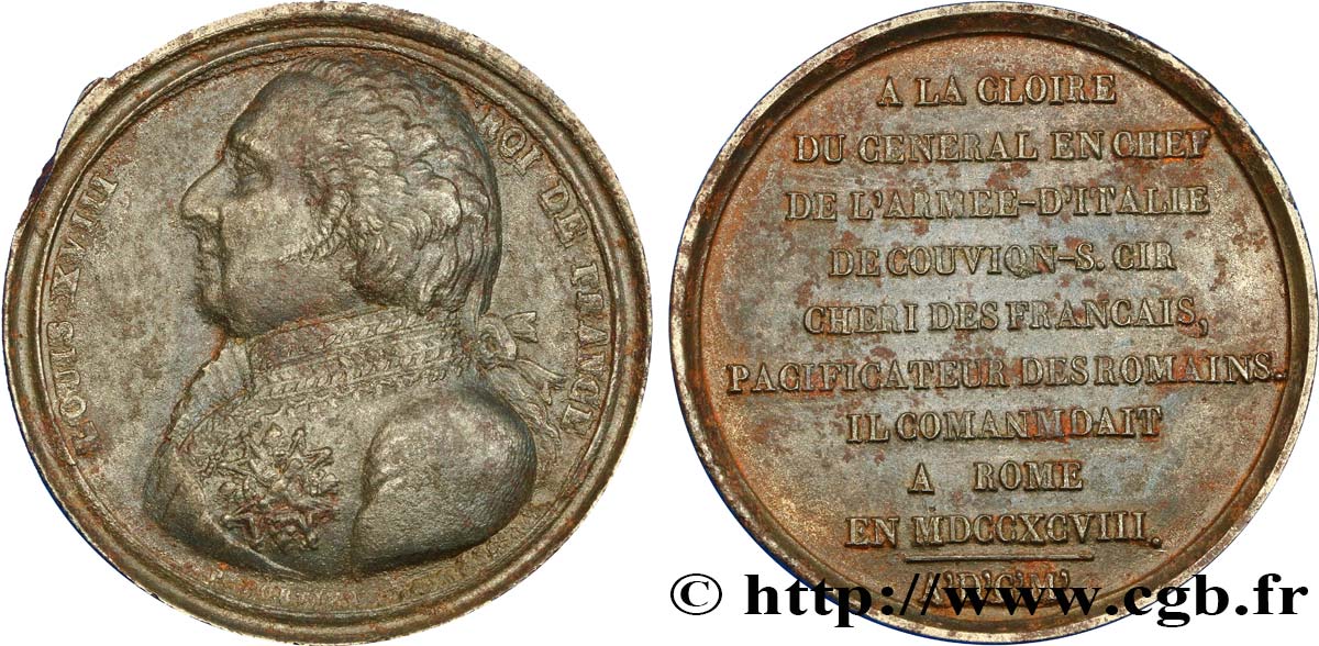 LOUIS XVIII Médaille à la gloire de Louis XVIII XF