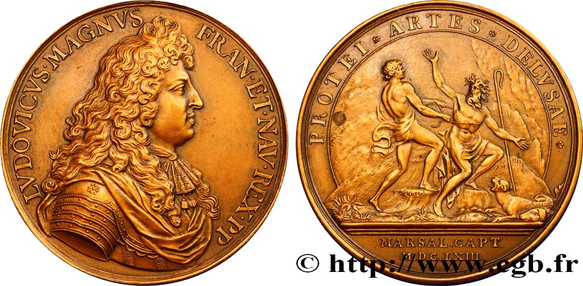 LOUIS XIV  THE SUN KING  Médaille de la Prise de Marsal AU