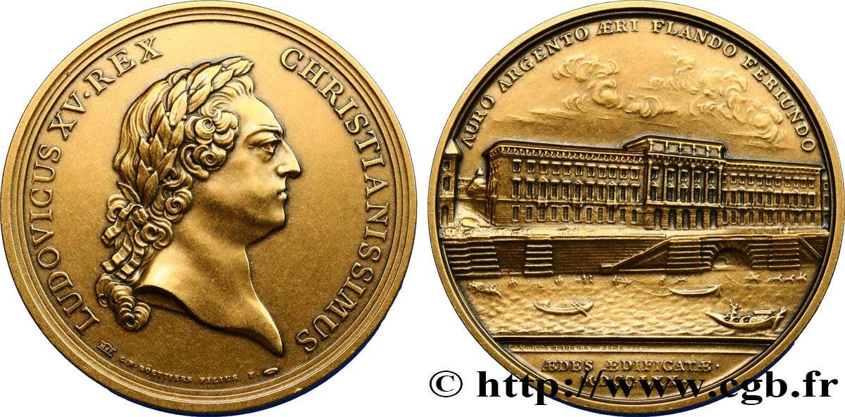 LOUIS XV THE BELOVED Médaille Construction de l’Hôtel des monnaies MS